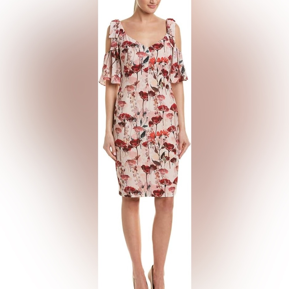 Black Halo Monaco Floral Cold Shoulder Dress